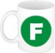 Bellatio Decorations Shoppartners Bv Koffie mok met de letter F - groen - keramiek - 300 ml