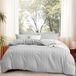 Omgoods - Housse de couette deux personnes gris clair