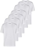 Jack & Jones Heren T-Shirt JACJEANS CREW NECK TEE 6 Pack Regular Fit Wit M Ronde Hals Katoenmix