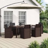 vidaXL Tuin Eettafel Set 7-delig Bruin en Antraciet PP