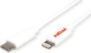 ROLINE USB type C Sync & Charge kabel voor Apple apparaten met 8pin-Connector, wit, 1 m