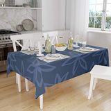 Bonamaison Tafelkleed, Anti-Mold, Sneldrogend, Waterdicht, 100% Polyester Tafellaken, Blauw, 140 x 160 Cm