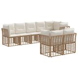 vidaXL - Buiten - bank - set - Naturel - Polyester