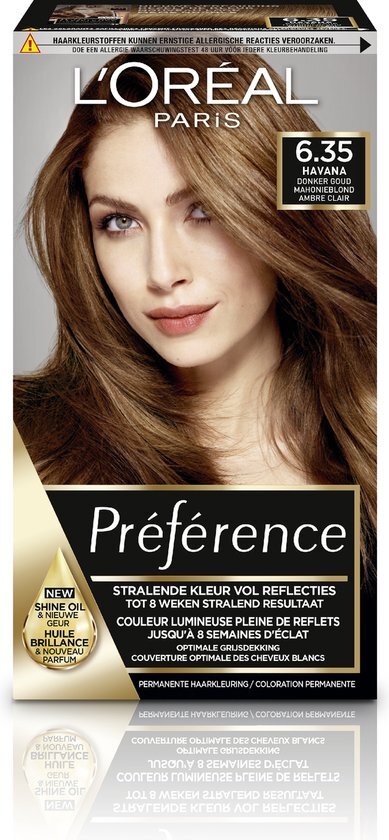 L'Oréal Récital Préférence 6.35 - Donker Goud Mahonie Blond - Haarverf met Color extender