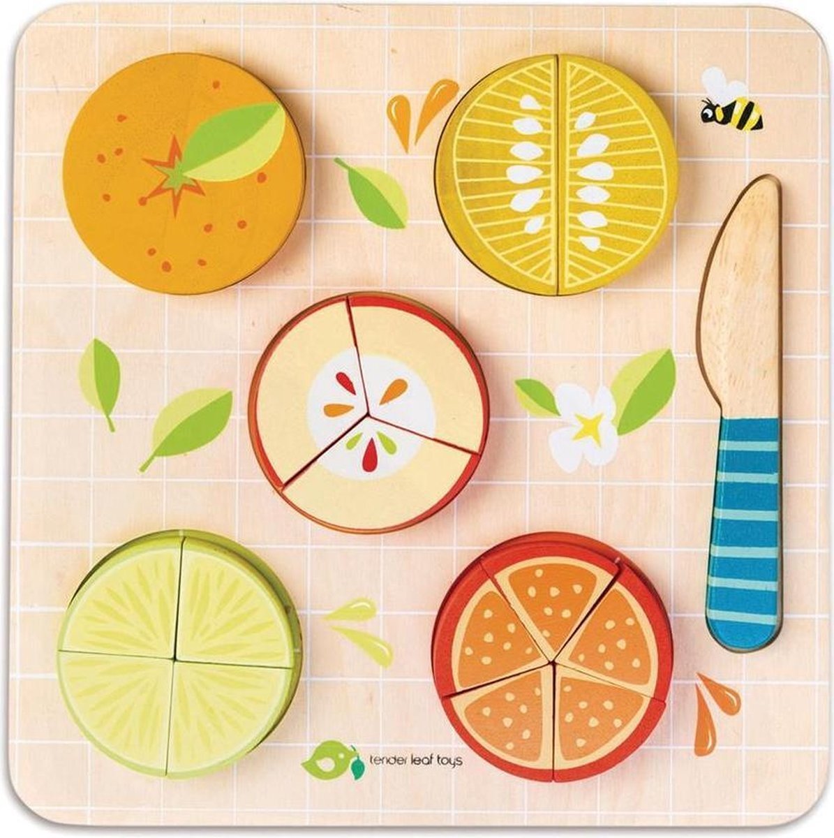 Tender Toys Vormenpuzzel Citrus Junior Hout 16 Stukjes