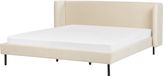 Beliani ARETTE - Lit deux personnes - Beige - 180 x 200 cm - Velours
