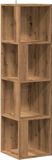 vidaXL Hoekkast 33x33x132 cm bewerkt hout artisanaal eikenkleur