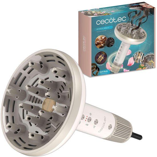 Cecotec DryWave Nébula Föhn met diffuser 1300W BLDC PlasmaTech voor gedefinieerde krullen - Pink