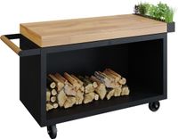 Ofyr Mise en Place Tafel Zwart 135 PRO Teakhout