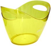 HOME DECO FACTORY Wijnfles koeler/wijnkoeler Bucket - transparant geel - kunststof - 34 x 25 x 26 cm - IJsemmer- flessen koeler
