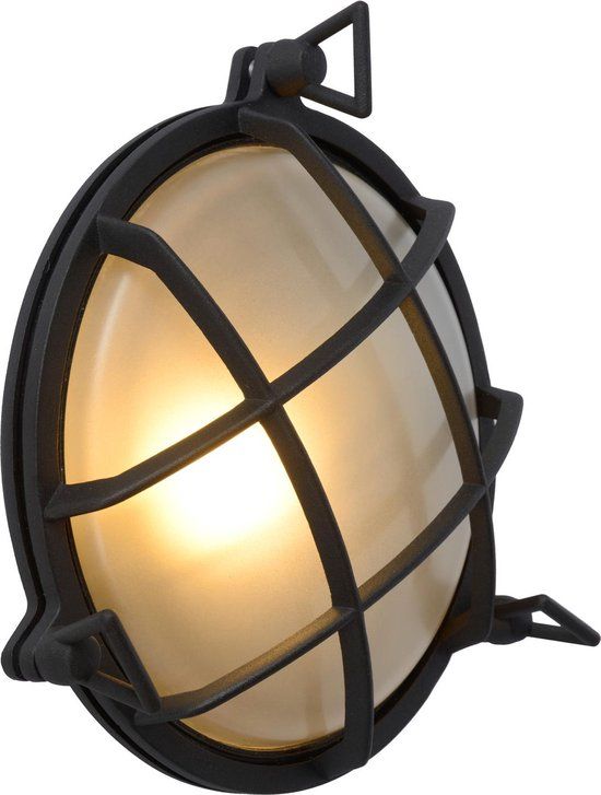 Lucide DUDLEY - Outdoor Wall Lamp - Ø 22 cm - 1xE27 - IP65 - Black