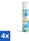 Batiste - Fresh - Shampooing sec - Parfum frais et propre - Rafraîchit les cheveux et donne du volume - 200 ml - Lot économique - 4 pièces