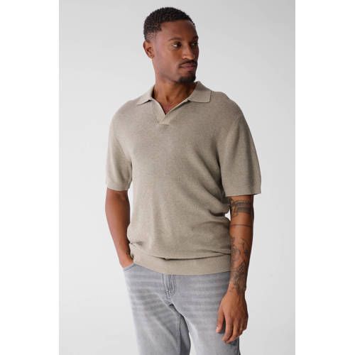 Shoeby Relaxed Fit Gebreide Polo - Lichtgroen