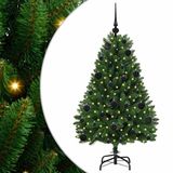 vidaXL Sapin artificiel 120 cm 150 LED Blanc chaud PVC et Acier Vert