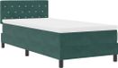 vidaXL LED Boxspringbed Vert foncé 100 x 200 cm Velours