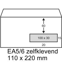 - Exclusive envelop wit 110 x 220 mm EA 56 venster rechts zelfklevend 200 stuks