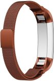 KELERINO. Milanees bandje geschikt voor Fitbit Alta - RVS - Magneetsluiting - Coffee
