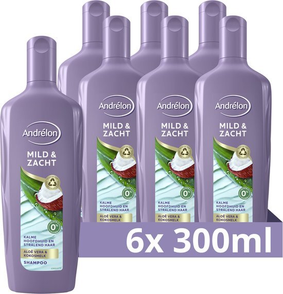Andr&#233;lon Mild &amp; Zacht Shampoo - 6 x 300 ml - Voordeelverpakking