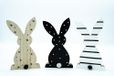 HEITMANN DECO Houten standaard haas, set van 3, zwart/wit/natuur