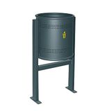 OFITURIA® Afvalemmer voor buiten, metaal, 42 liter, geperforeerd oxide, bodemverankering, inklapbaar