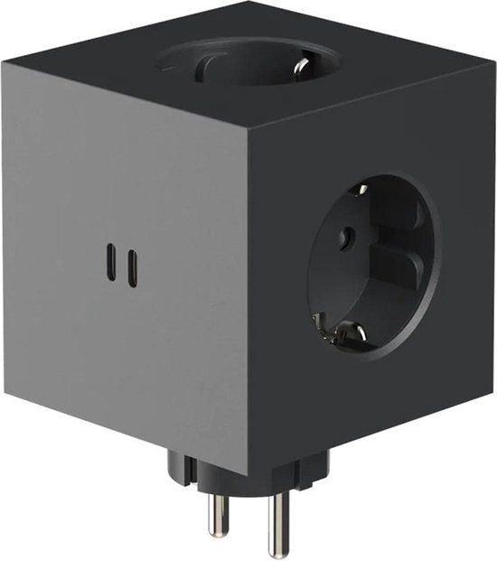 Avolt Square 2 Stekkerblok met 2x USB-C 30W - Zwart