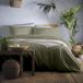 TRANKIELO® - Housse de couette en coton 200x200 cm - Kaki - 3 pièces - Confort de luxe