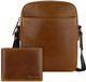 Bugatti Sac bandoulière en cuir Savona Sac bandoulière + portefeuille Cognac Brun clair