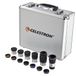 Celestron 94303 oculair 1,25 inch en filterpakket - bevat 14 delen in metalen met schuim gevoerde draaghoes, Zilver