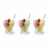 Alessandro ijscoupe Sicilie - 3x stuks - glas - 230 ml - 9 x 9 cm - ijsbeker