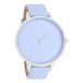 OOZOO Timepieces - Zilverkleurig dameshorloge met lila leren band - C10103