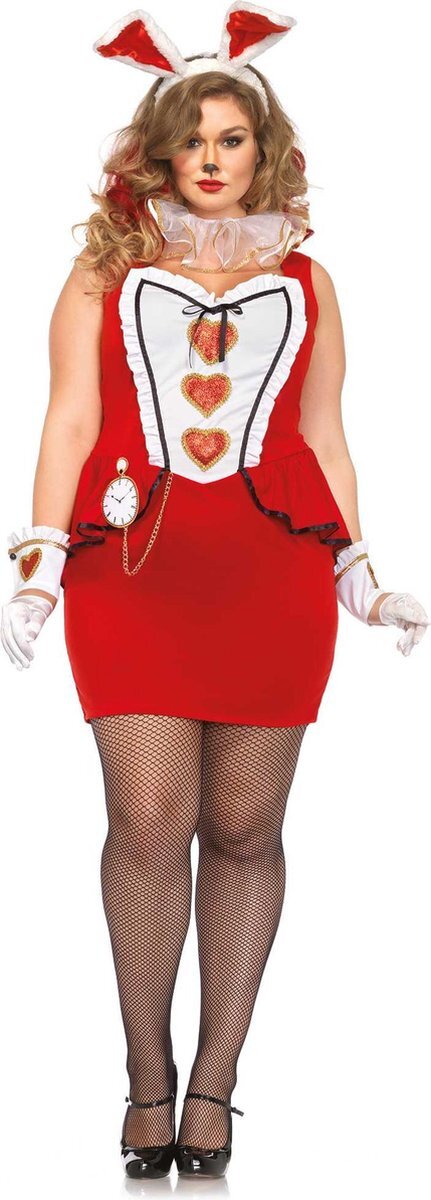 Leg Avenue Kostuum -3XL/4XL- Tea Party Bunny Rood