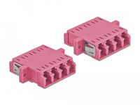 DeLOCK 86542 Glasvezelconnector LC Vrouwelijk/Vrouwelijk OM3 Multimode Violet 2 stuks