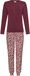 Pastunette Premium Satin Wild Pyjama Modal Bordeaux/Creme Maat 44