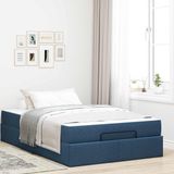 vidaXL Bedframe with Mattress - 2 Piece - Blue - Fabric