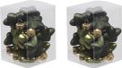 Merkloos / Sans marque Othmar Decorations Kerstornamenten - sterren - 24x - olijf groen - 4 cm - glas - mat en glans