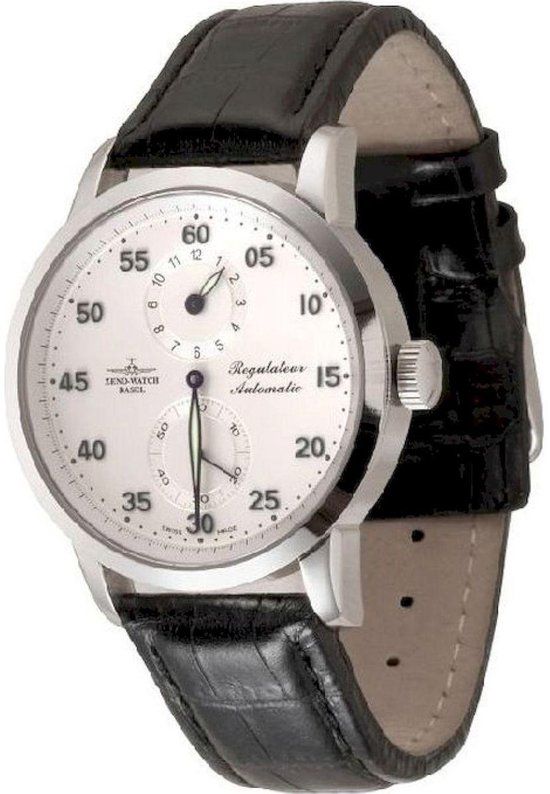 Zeno-Watch 6069Reg-g3 Herenhorloge - Zilverkleurig - Grijs - Bruin - Saffierglas - 42.5 mm - Automatisch