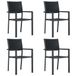 VidaXL Chaise de jardin 4 pièces plastique acier noir