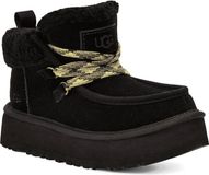 UGG Damen Schneestiefel Schwarz, klassische Schnürsenkel, 4,5 cm Plateauhöhe
