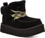 UGG Damen Schneestiefel Schwarz, klassische Schnürsenkel, 4,5 cm Plateauhöhe