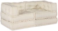 vidaXL - Modulebankeenheid - 2 - st - Stof - Crèmekleurig - 140 - x - 70 - x - 56 - cm