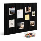 Relaxdays Prikbord vilt - set van 9 - zwart