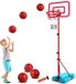 Panier de basket-ball pour enfants, sur pied, hauteur réglable (88-190 cm), adapté à une utilisation intérieure et extérieure, avec ballon, filet et pompe