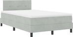 vidaXL Boxspring bed met hoofdeinde Lichtgrijs 120 x 200 cm Fluweel