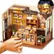 Maison de poupée de boulangerie - Maison miniature avec éclairage de toit à LED