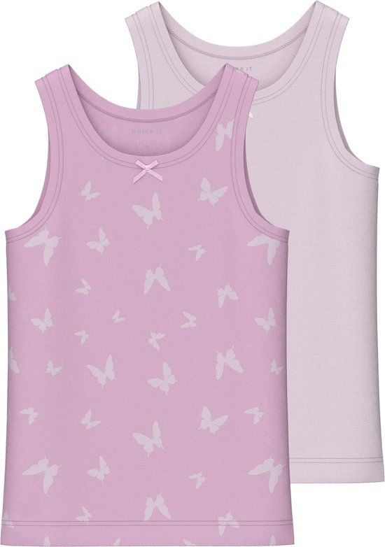 NAME IT NMFTANK TOP 2P PINK BUTTERFLY NOOS Girls' Underwear - Size 98