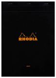 Rhodia 186009C - Geniet Notitieblok N°18 Zwart - A4 21 x 29,7 cm - Gelijnd - 80 Afscheurbare Vellen - Clairefontaine Wit Papier 80 g/m² - Soepele, Stevige en Waterafstotende Omslag van Gecoat Karton