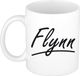 Bellatio Decorations Flynn Naam koffiemok - beker - met sierlijke letters - wit