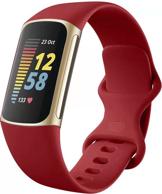iMoshion Bandje Geschikt voor Fitbit Charge 5 / Charge 6 - Rood - S/M