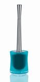 Spirella Sydney Toiletborstel met Houder – Transparante WC Borstel met Houder in Aqua – Toiletborstelset voor de Badkamer