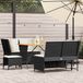 Maison Exclusive - Ensemble de meubles de jardin 5 pièces avec canapé et coussins, noir, en polyrotin